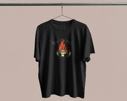 ON FIRE BOLD BLACL TSHIRT
